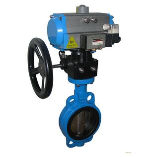 船用日標(biāo)氣動帶手動對夾式蝶閥F7480